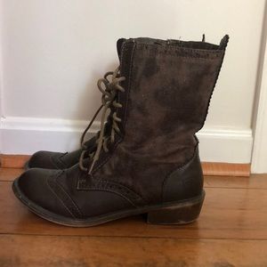 Dirty Laundry Brown Combat Boots